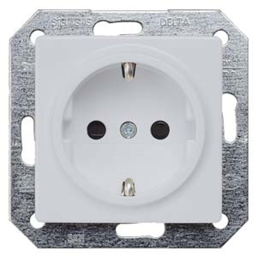DELTA i-system SCHUKO socket outlet with increased touch protection, aluminum...