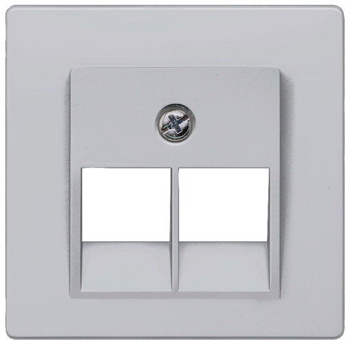 DELTA i-system cover plate for UAE connection socket Cat.3, double, aluminum ...