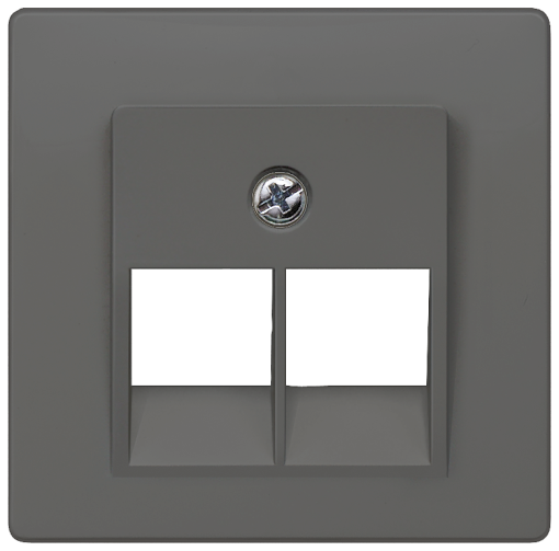 DELTA i-system cover plate for UAE connection socket Cat.3, double, carbon me...