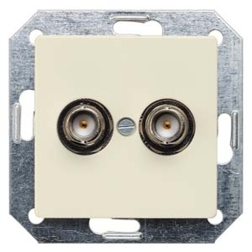 DELTA i-system BNC plug-in socket double, 75 ohm, electric white