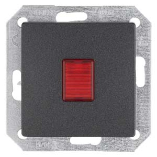 DELTA i-system light signal with red window and glow lamp 250V, carbon metallic