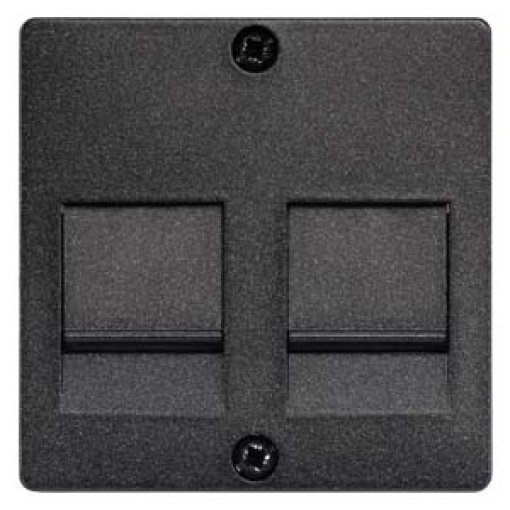 DELTA i-system cover plate for modular jack support plate, carbon metallic