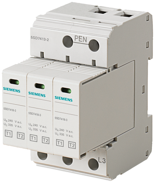 Lightning arrester type 1type 2, UN 240400 V, UC 335 V A.C., protective mod...