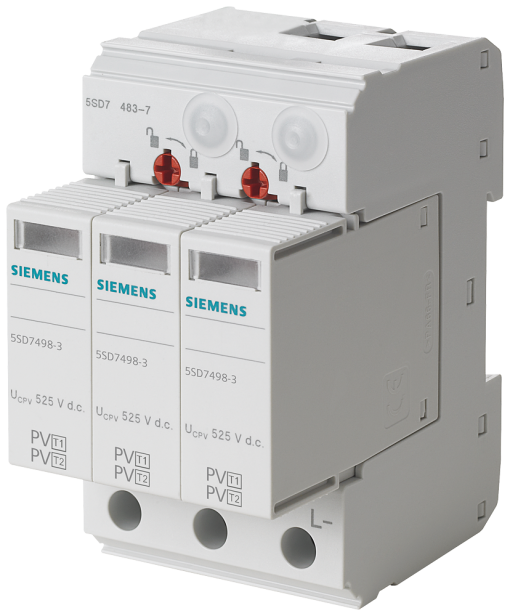 Surge arrester type 1type 2, UC 1050 V DC, Imax 40 kA, short-circuit current...