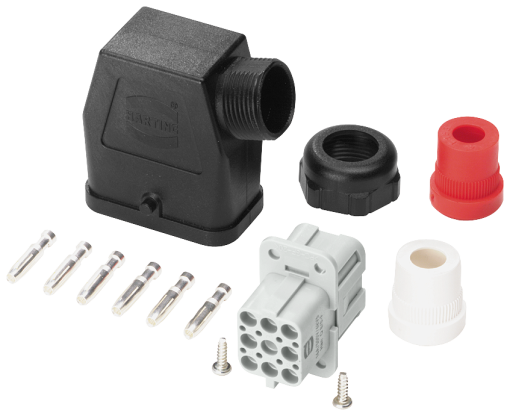 Connector set, infeed 6 x 2.5 mm2, 9-pole, complete with PG16 cable entry