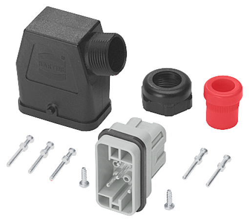 Connector set, forwarding 6 x 4 mm2, 9-pole, complete with PG16 cable entry
