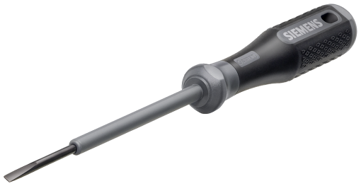 Screwdriver partially insulated, titanium gray 3.0x0.5x100 for actuating the