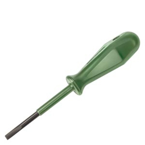 Screwdriver, long, green, with screwdriver blade 3.5x0.5