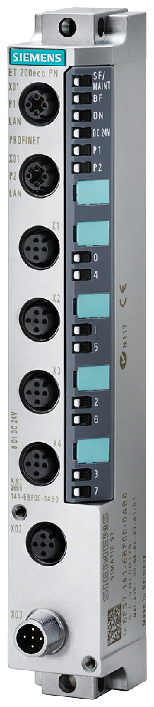 SIMATIC ET 200eco PN 8DQ 24 V DC0.5 A 4x M12