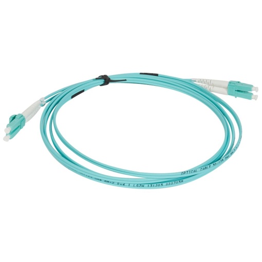 Cordões óticos multimodo OM4 50125 μm LCLC duplex - comprimento 2 m