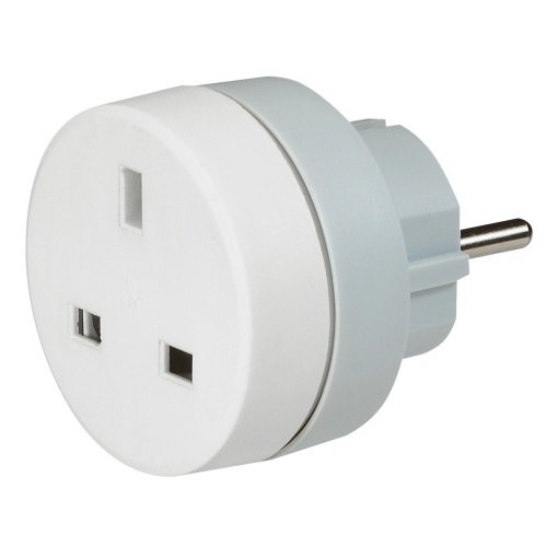Adaptador de Viagem GBEuropa - 2PT - 1613A - brancocinzento