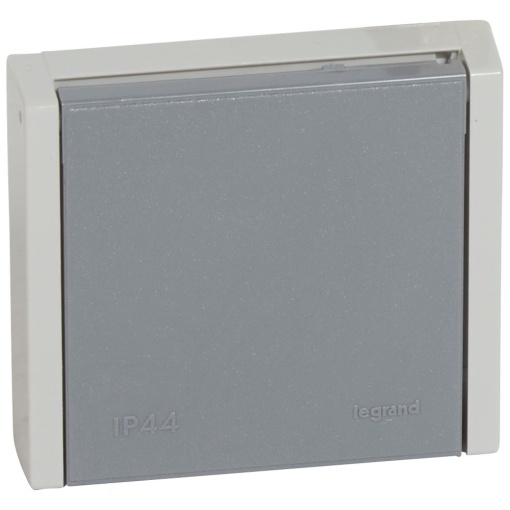 Plexo monobloco encastrar - Tomada 3PT - 20 A - 400 V, Cinzento