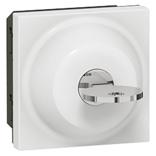 Mosaic - Interruptor com chave - 2 posições - chave RONIS - 2 módulo - branco