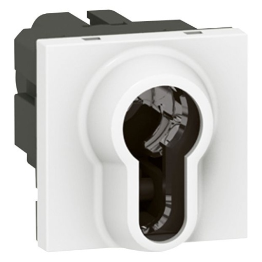 Mosaic - Interruptor com chave - 2 posições - chave DIN - 2 módulo - branco