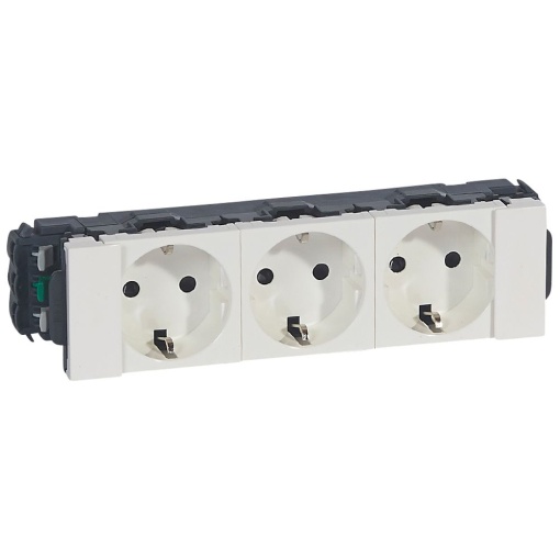 Mosaic - Tomada 3 x 2PT Schuko - ligadores automáticos - 6 módulos
