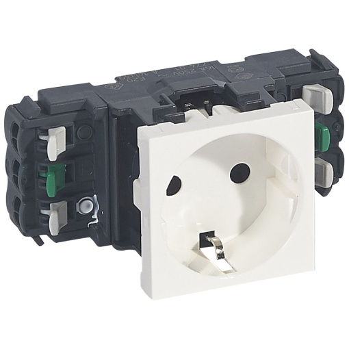 Mosaic - Tomada 2PT Schuko - 16A - 230 - ligadores automáticos - branco