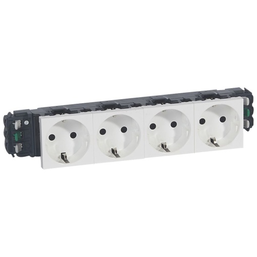 Mosaic - Tomada 4x2PT Schuko - 16A - 230 - ligadores automáticos - branco