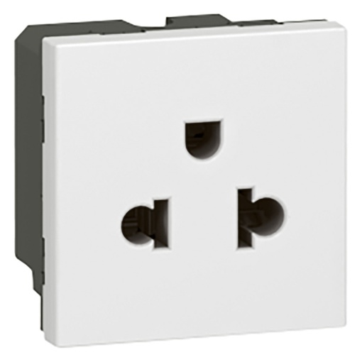 Mosaic - Tomada 2PT - 2 módulos - standard Euro-US - branco
