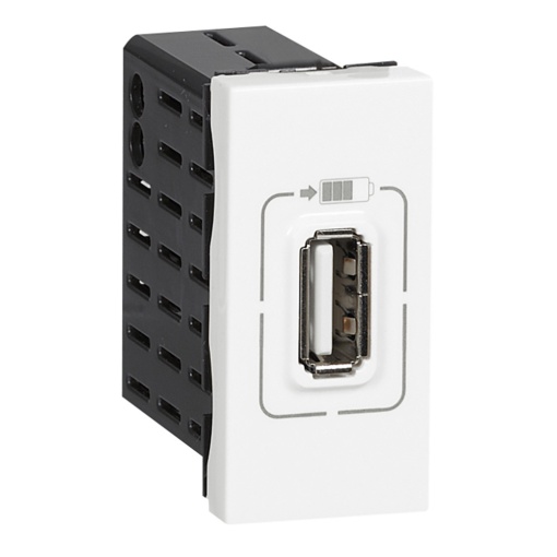 Mosaic - Tomada carregadora 1 x USB A - 1.100 mA - 2 módulos - Branco
