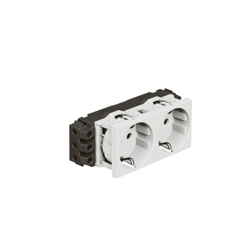 Mosaic - Tomada 2x2PT Schuko - 16A - 230 - ligadores de parafusos - branco
