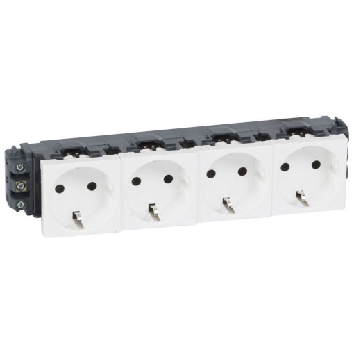 Mosaic - Tomada 4x2PT Schuko - 16A - 230 - ligadores de parafusos - branco