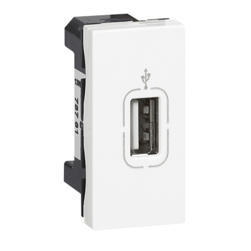 Mosaic - Tomada USB Tipo-A 2.0 - para dados - 1 módulo - Branco