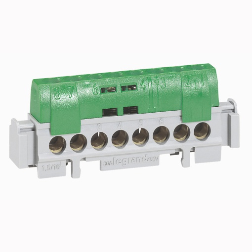 Ligador IP2X - terra verde - 1 x 6 a 25² - 16 x 1.5 a 16² - comp. 141 mm