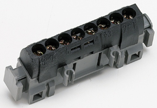 Ligador de repartição IP2X - fase preto - 8 x 1.5 a 16² - comp. 75 mm