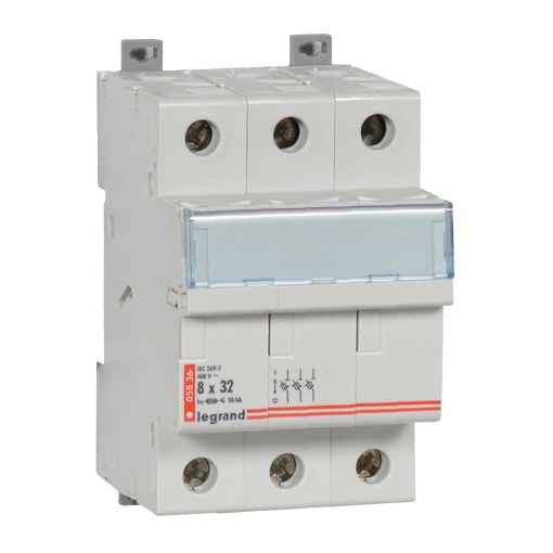 Corta-circuitos seccionadores pfusíveis cilind. ind. 8.5 x 31.5 mm - 400 V 3P