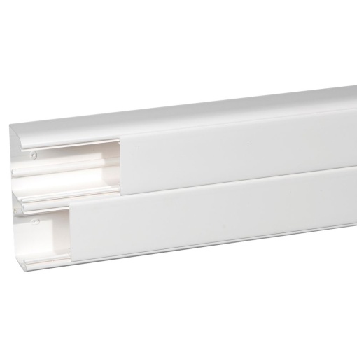 Calha DLP monobloco 2 compartimentos 150x50 mm  2 tampas flex. 65mm - 2m branco