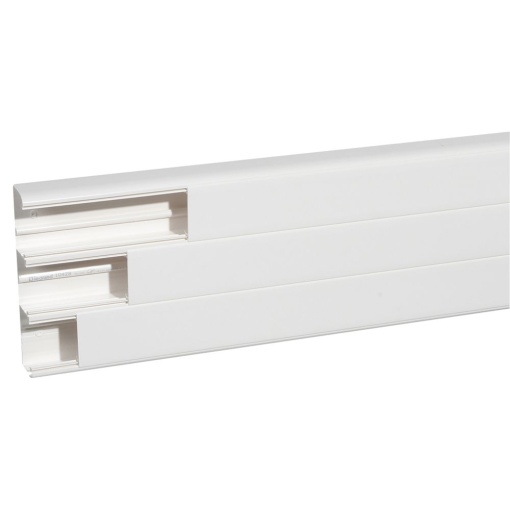 Calha DLP monobloco 3 compartimentos 220x50mm  3tampas flexíveis 65mm 2m branco