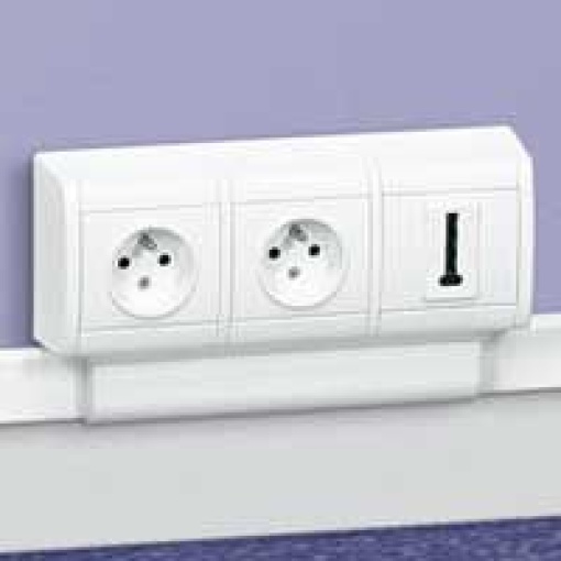 Aprelhagem de encastrar DLP - 3 módulos - Branco