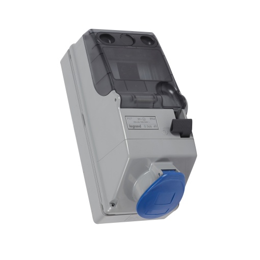 Caixas de tomadas P17 - 125x280 mm - IP 44 - 200250 V - 32 A - 2PT- calha DIN