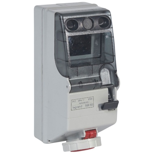 Caixas de tomadas P17 - 125x280 mm- IP 66 - 380415 V - 16 A - 3PT - calha DIN
