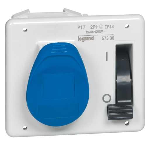 Tomada compacta com encravamento P17 - IP44- 200250V- 16A-2PT-p placa 057723