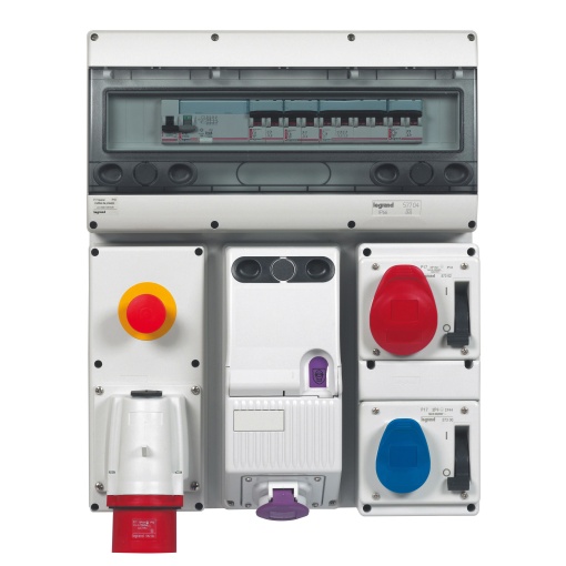 Tomada compacta c encravamento P17 -IP44 - 380415V-16A-3PNT-p placa 057723