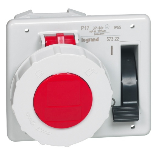 Tomada compacta c encravamento P17- IP55-380415V-16A -3PNT -p placa 057723