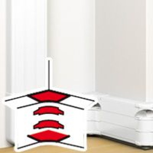 DLP - Ângulo interior variável - 80 a 100 - branco - para calha 180 x 50