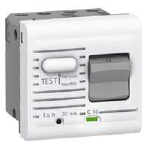 Mosaic - Disjuntor diferencial - 10A - 10mA corrente nominal - 2 mód. - branco