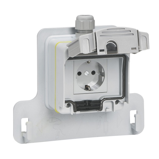 Green Up Access - Tomada isolante saliente 3,7kW Modo 1 e 2. IP55 - IK08