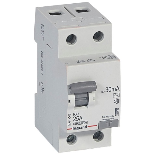 RX3 Interruptor diferencial 2P 25A 30mA 230V. Tipo AC, 2mód