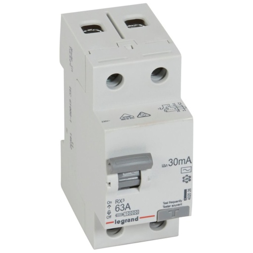 RX3 Interruptor diferencial 2P 63A 30mA 230V. Tipo AC, 2mód