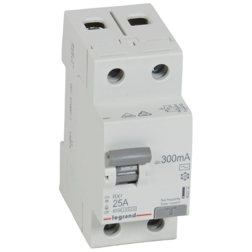 RX3 Interruptor diferencial 2P 25A 300mA 230V. Tipo AC, 2mód