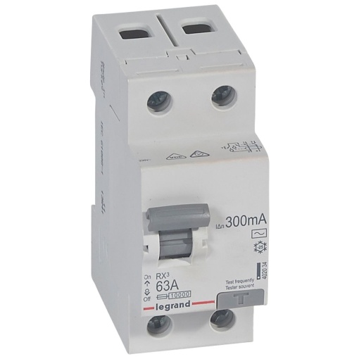 RX3 Interruptor diferencial 2P 63A 300mA 230V. Tipo AC, 2mód