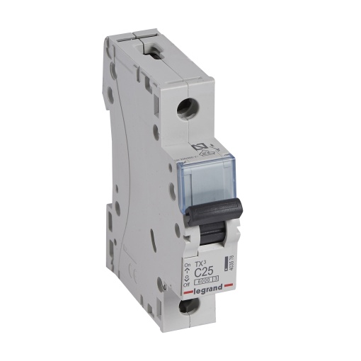 Disjuntores TX³ 6000 - 6kA- 1P- 230400 V - 25A - Curva C - 1 módulo