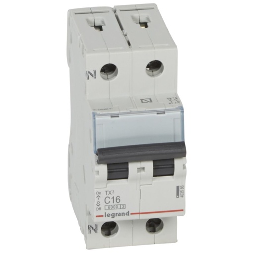 Disjuntores TX³ 6000-6kA - 1PN - 230 V - 16 A -Curva C - 2 módulos
