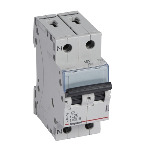 Disjuntores TX³ 6000-6kA - 1PN - 230 V - 25 A -Curva C - 2 módulos