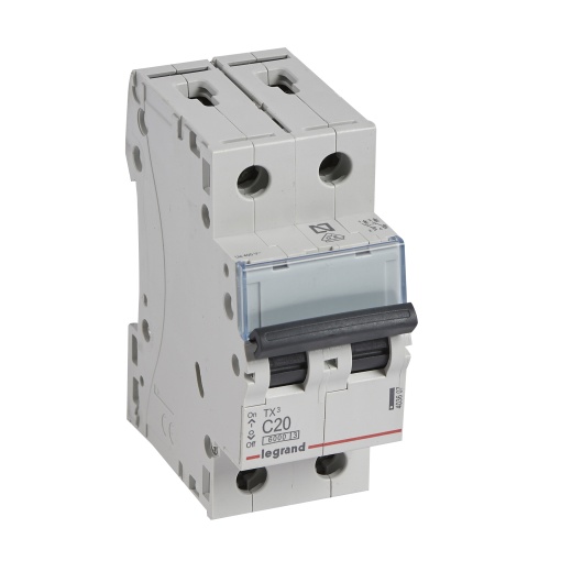 Disjuntores TX³ 6000-6kA - 2P - 230400 V - 20 A -Curva C - 2 módulos