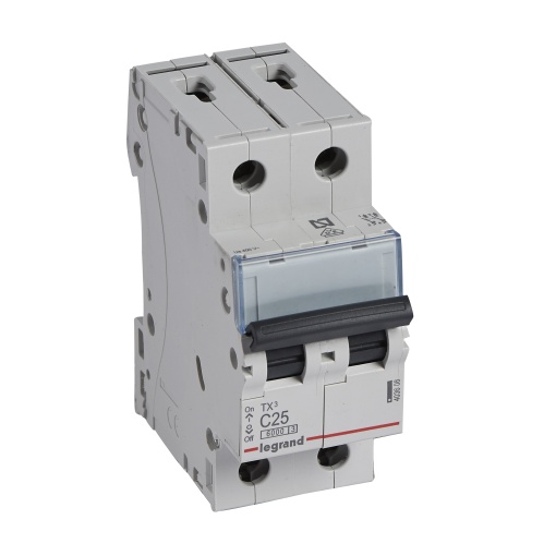 Disjuntores TX³ 6000-6kA - 2P - 230400 V - 25 A -Curva C - 2 módulos