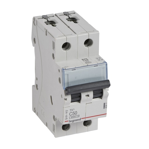 Disjuntores TX³ 6000-6kA - 2P - 230400 V - 50 A -Curva C - 2 módulos